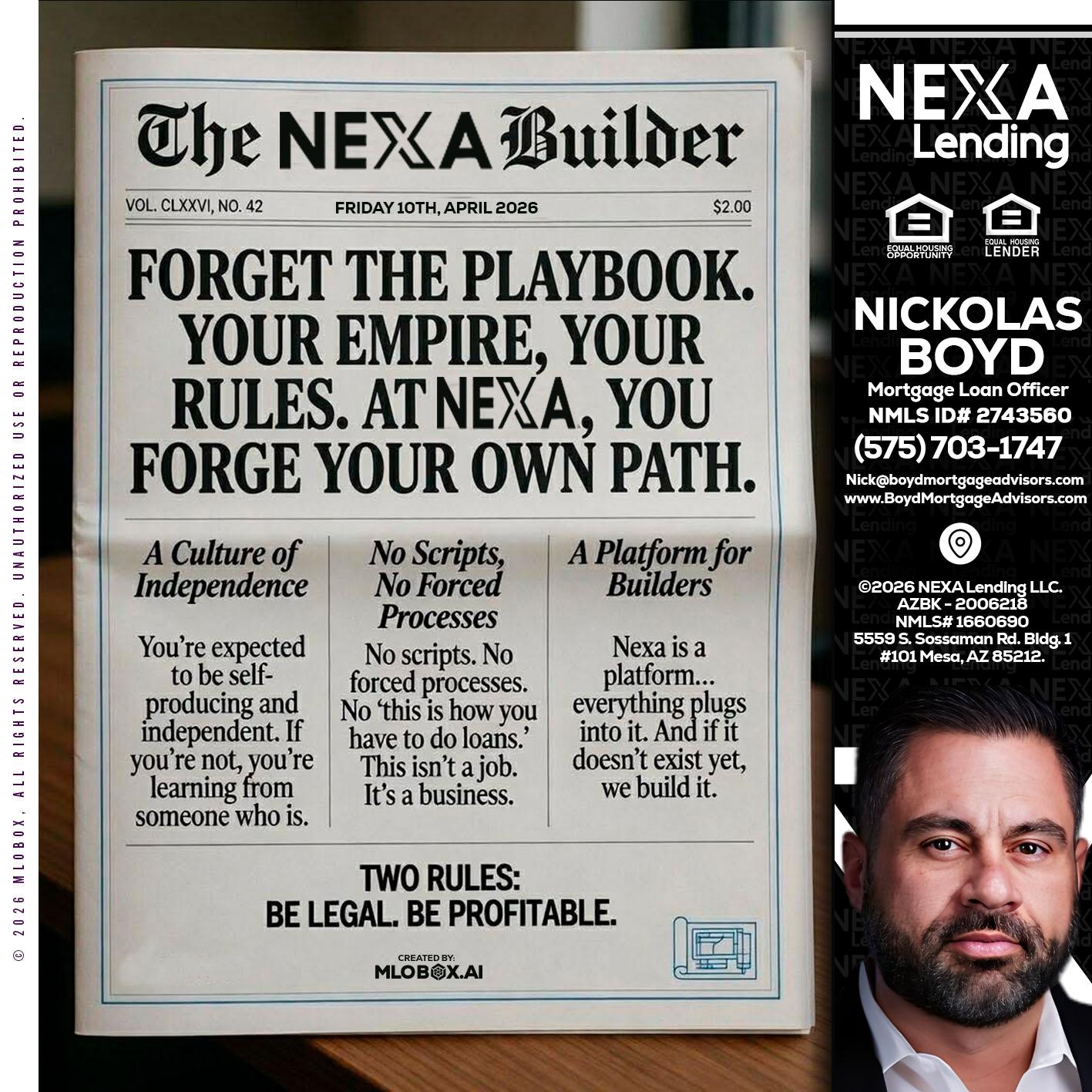 THE NEXA BUILDER - Nick Boyd -Mortgage Loan Officer