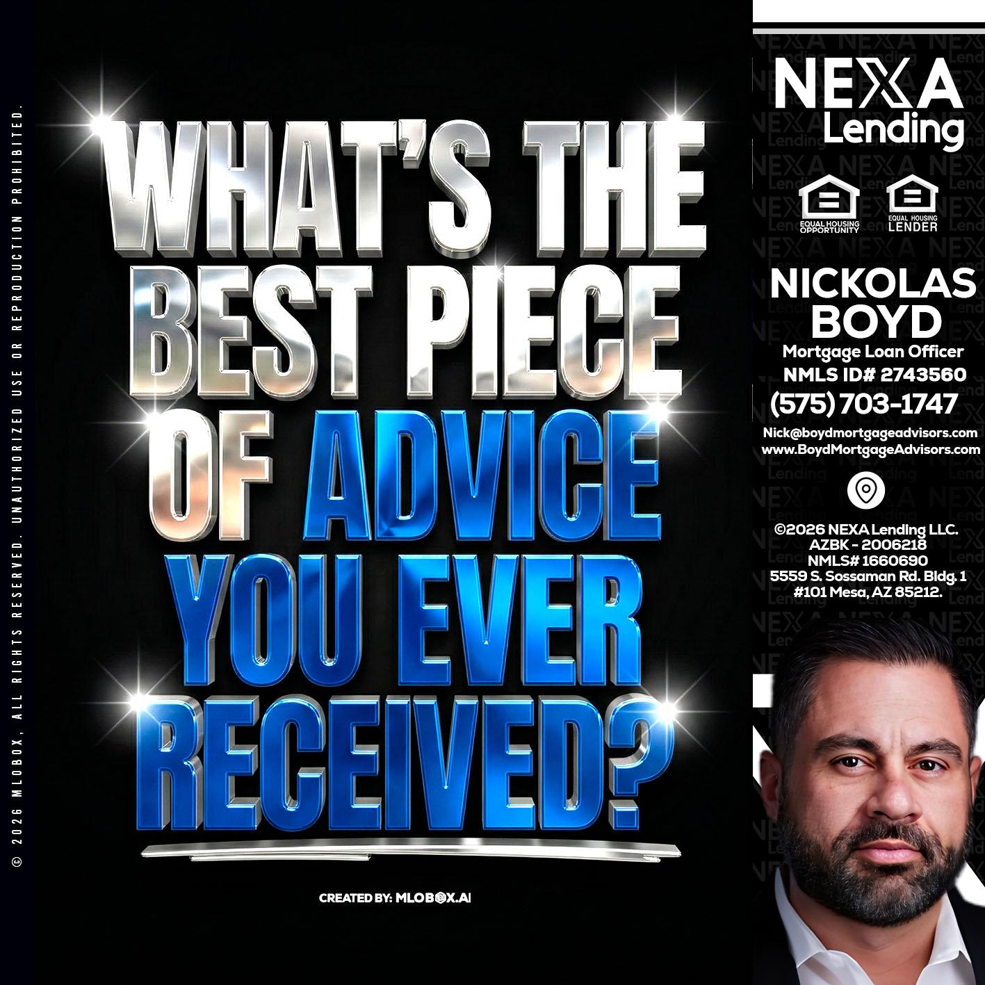 WHATS THE BEST - Nick Boyd -Mortgage Loan Officer