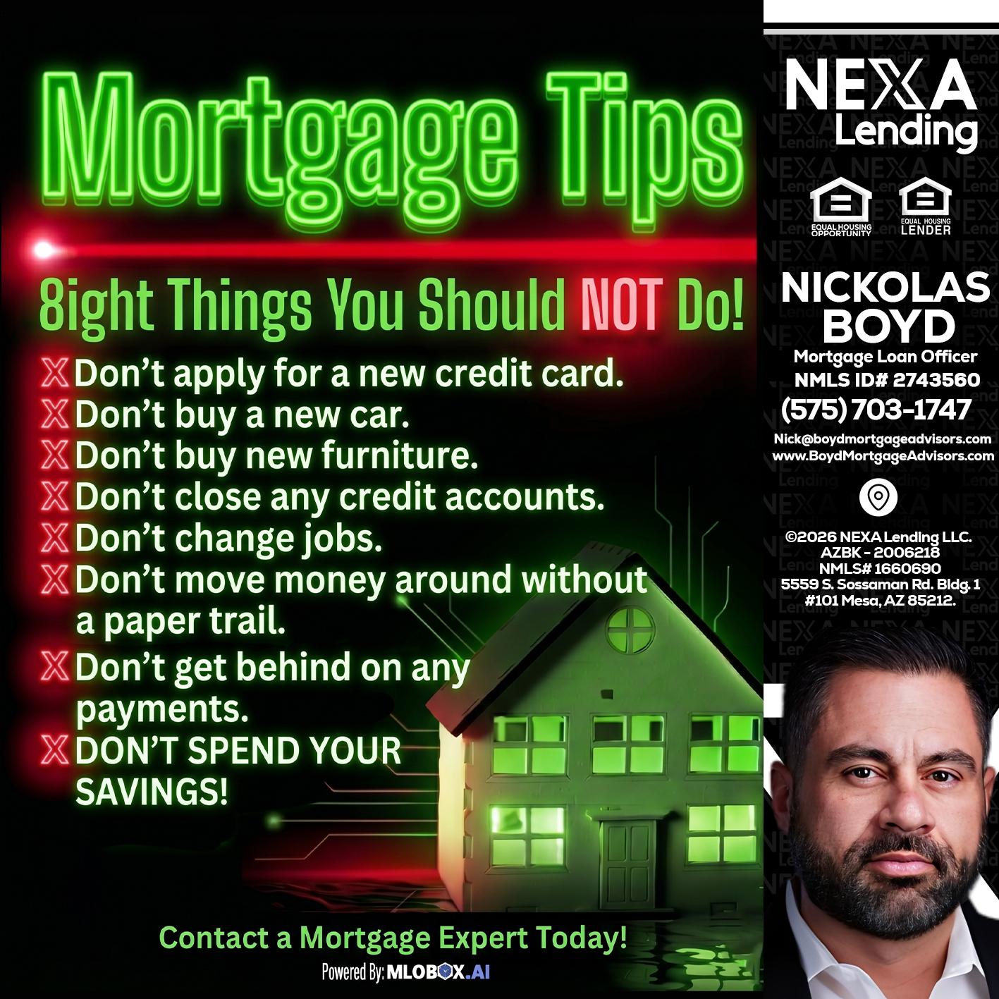 Mortgage Tips at your Door - Nick Boyd -Mortgage Loan Officer
