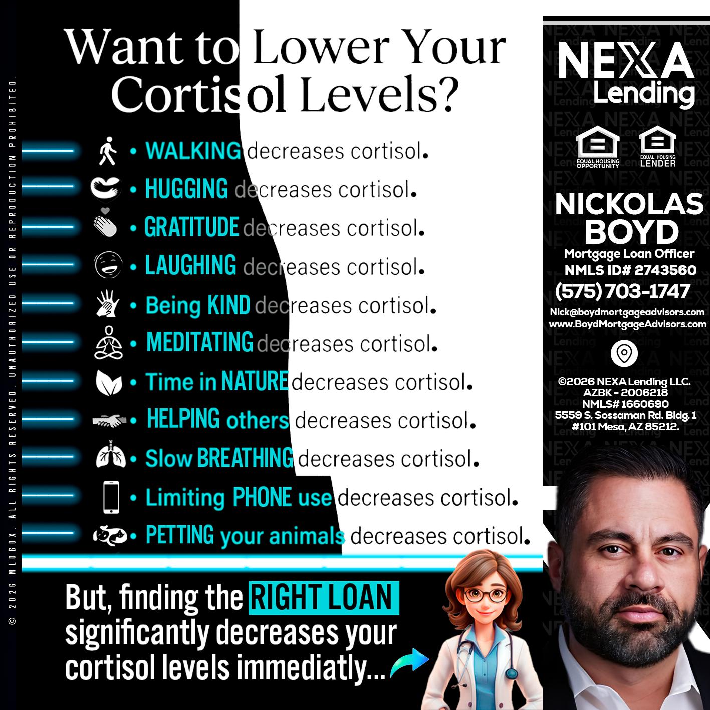 Want to lower Your Cortisol Levels? - Nick Boyd -Mortgage Loan Officer