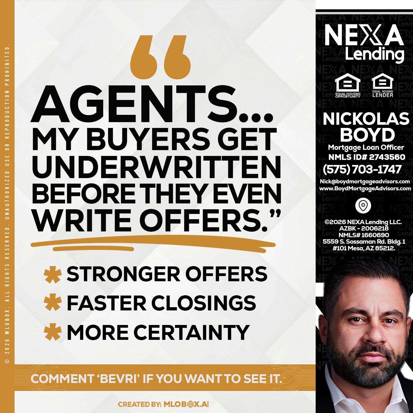 agents - Nick Boyd -Mortgage Loan Officer
