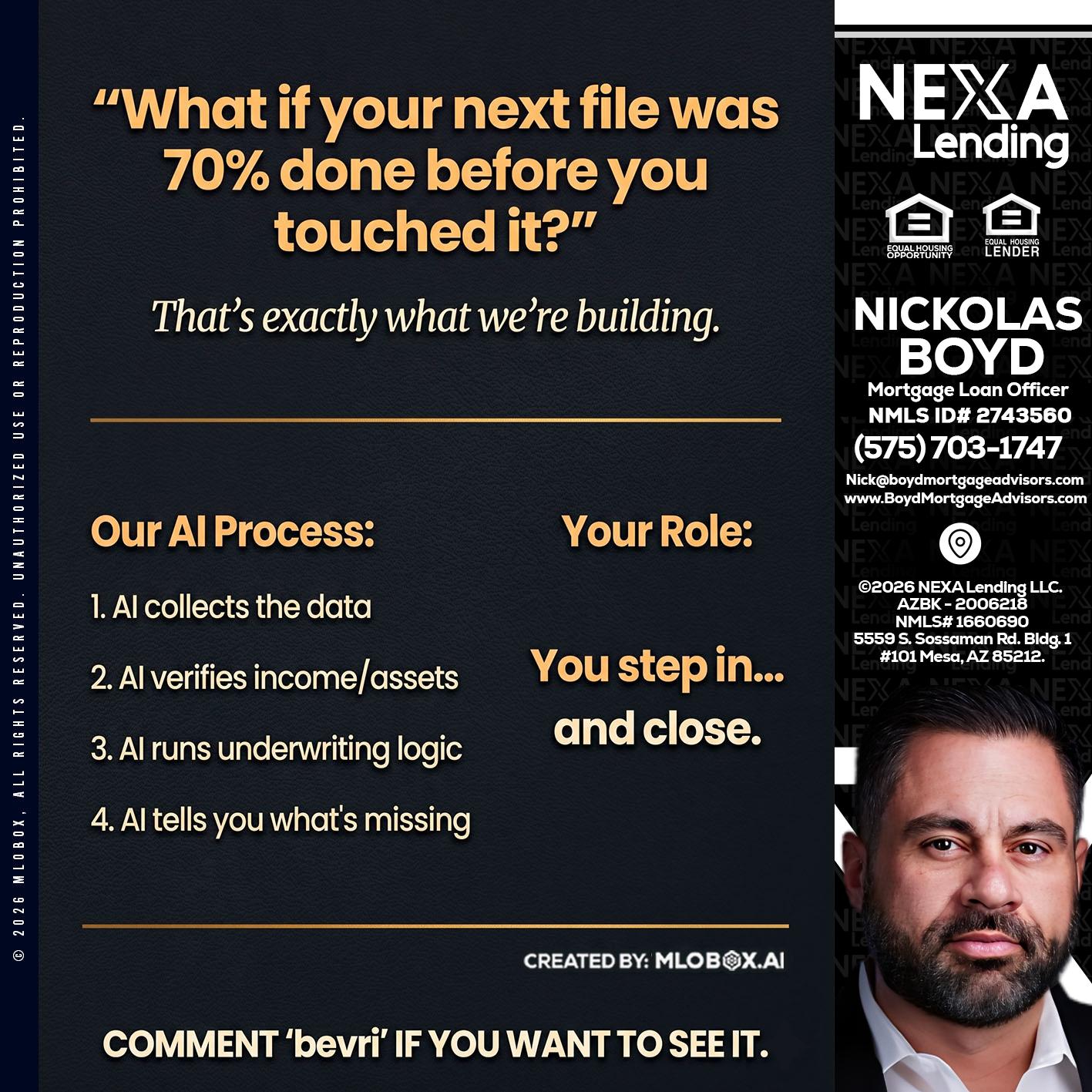 WHAT IF YOUR - Nick Boyd -Mortgage Loan Officer