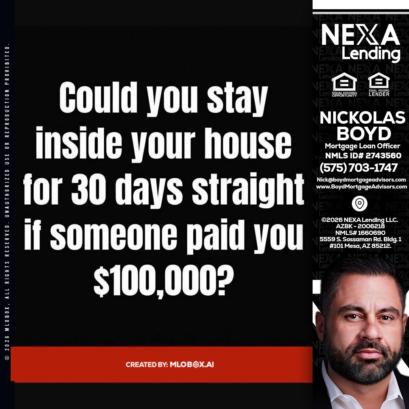 COULD YOU STAY - Nick Boyd -Mortgage Loan Officer