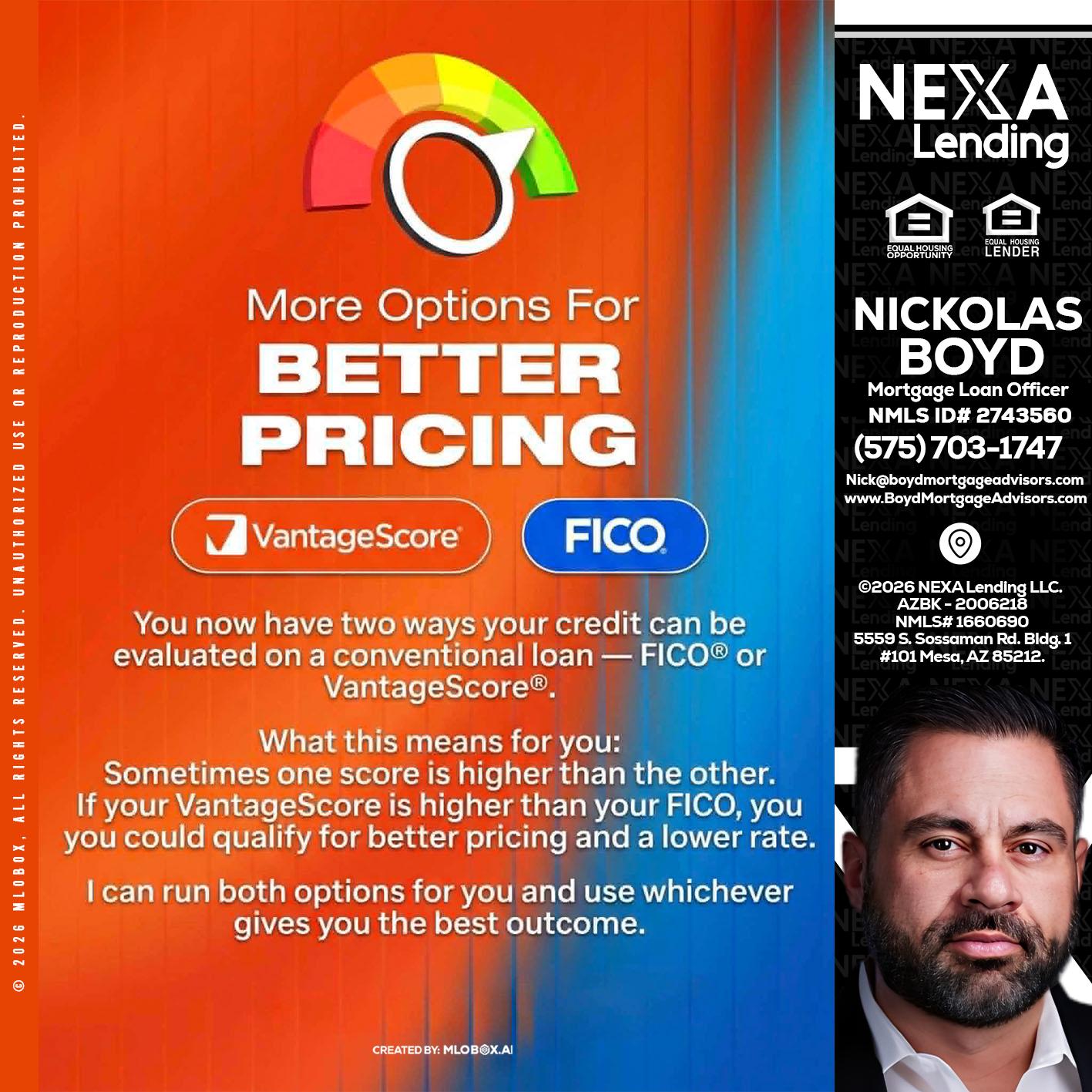BETTER PRICING - Nick Boyd -Mortgage Loan Officer