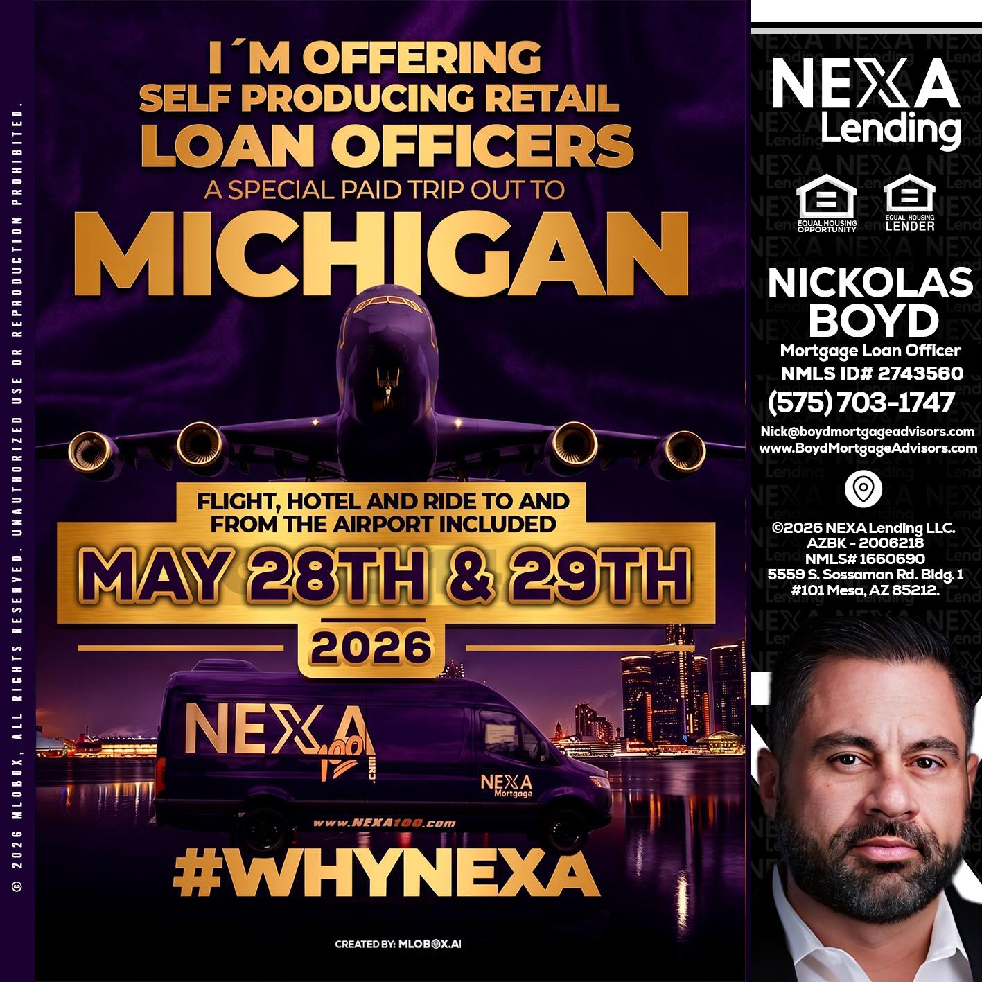 MICHIGAN - Nick Boyd -Mortgage Loan Officer