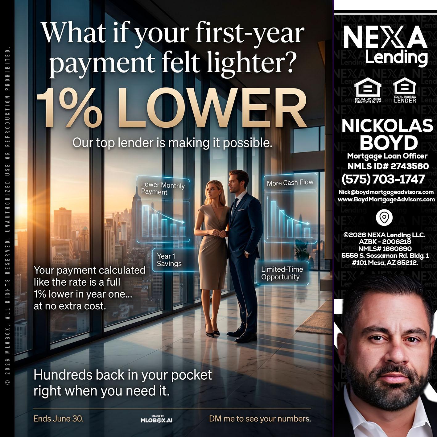 1% LOWER - Nick Boyd -Mortgage Loan Officer