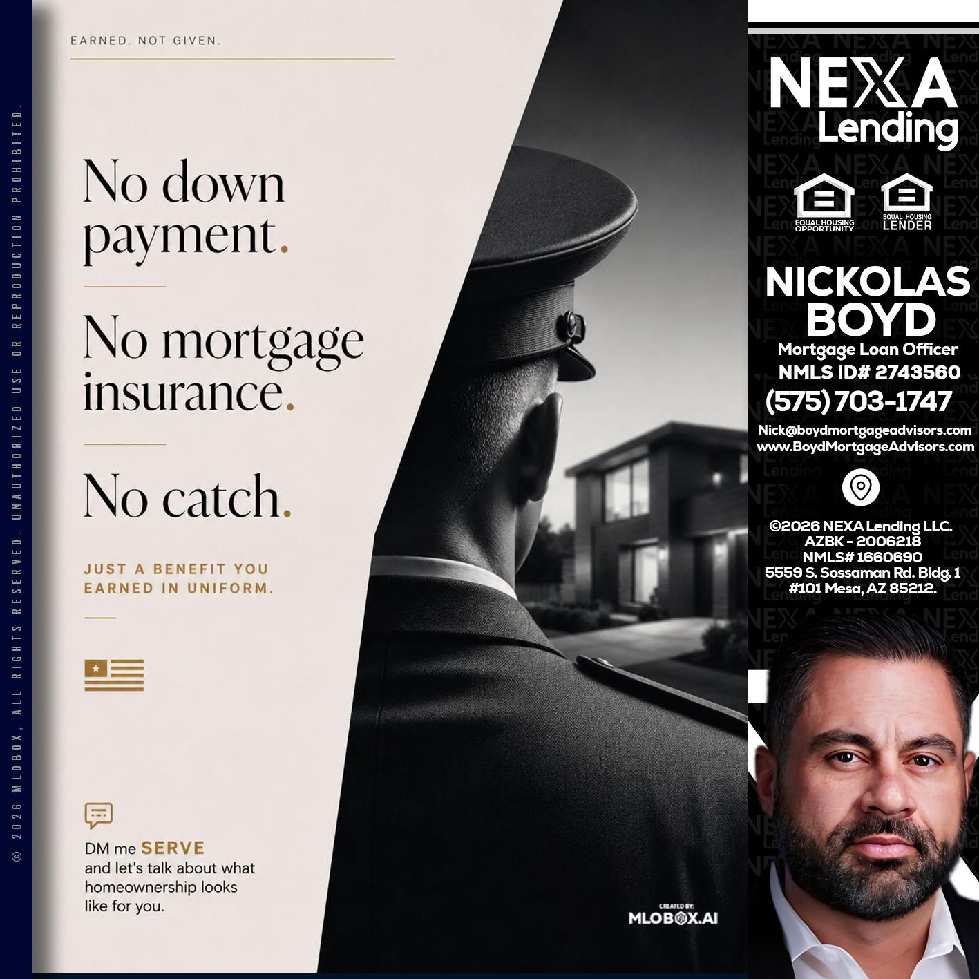 NO DOWN PAYMENT - Nick Boyd -Mortgage Loan Officer