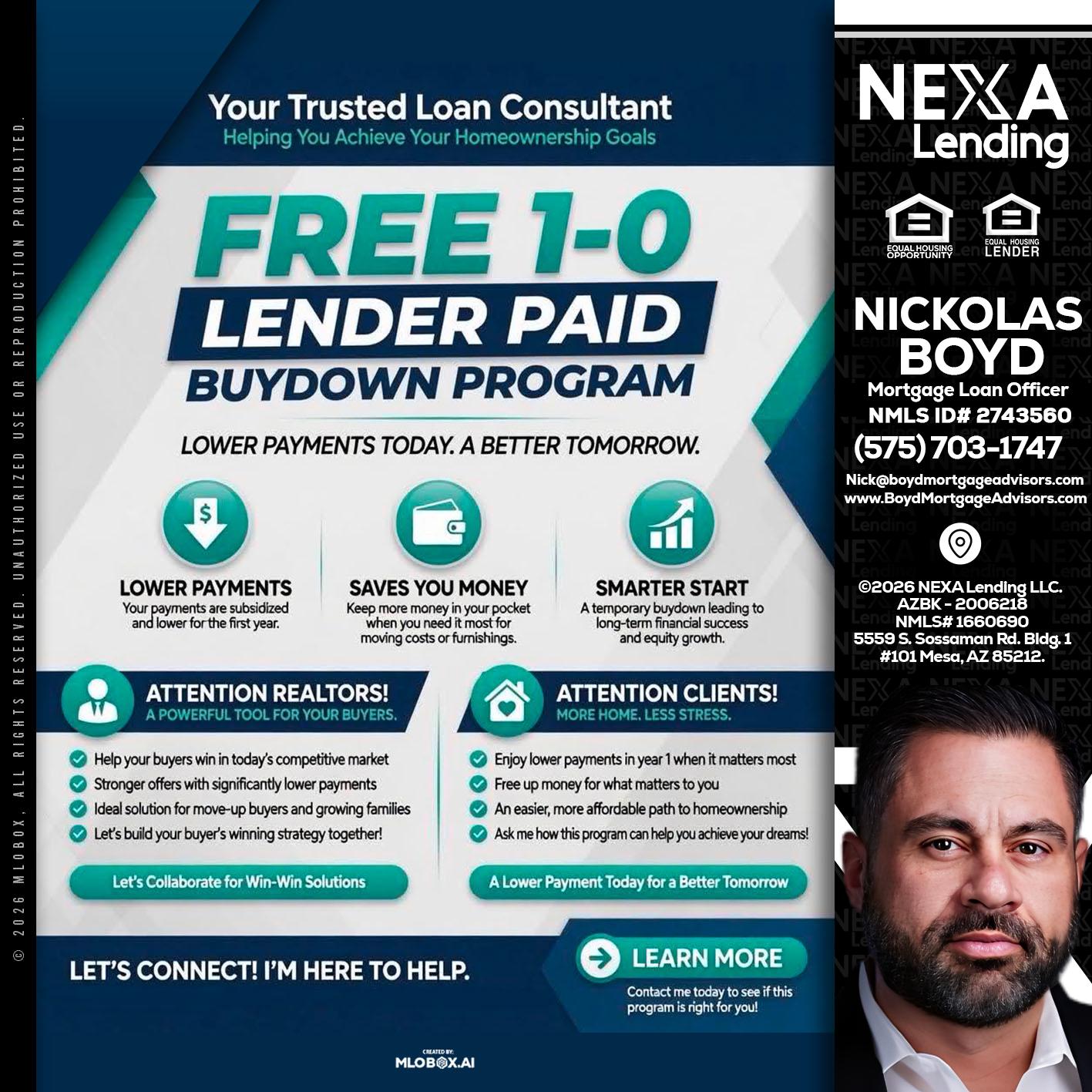 FREE 1-0 - Nick Boyd -Mortgage Loan Officer