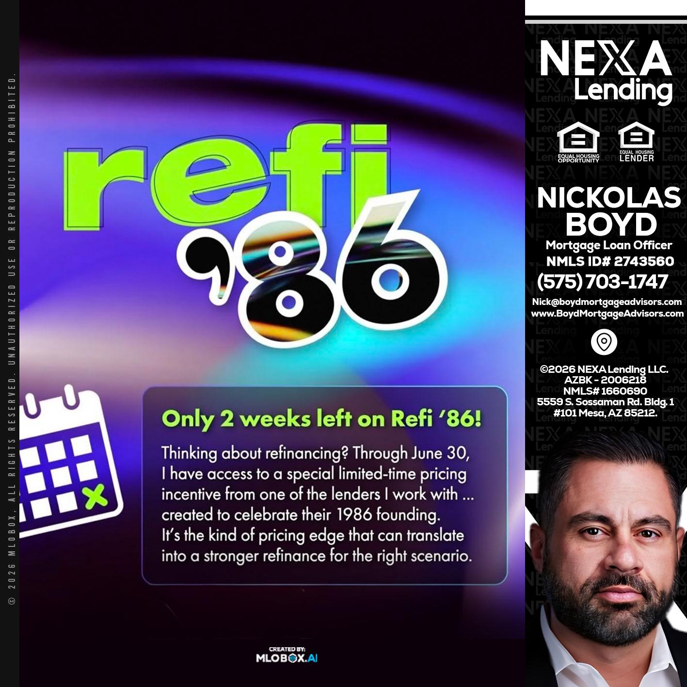 REFI 86 - Nick Boyd -Mortgage Loan Officer