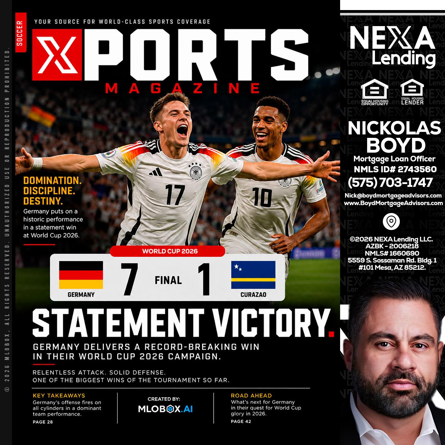 GERMANY VS CURASSAO (7-1) - Nick Boyd -Mortgage Loan Officer