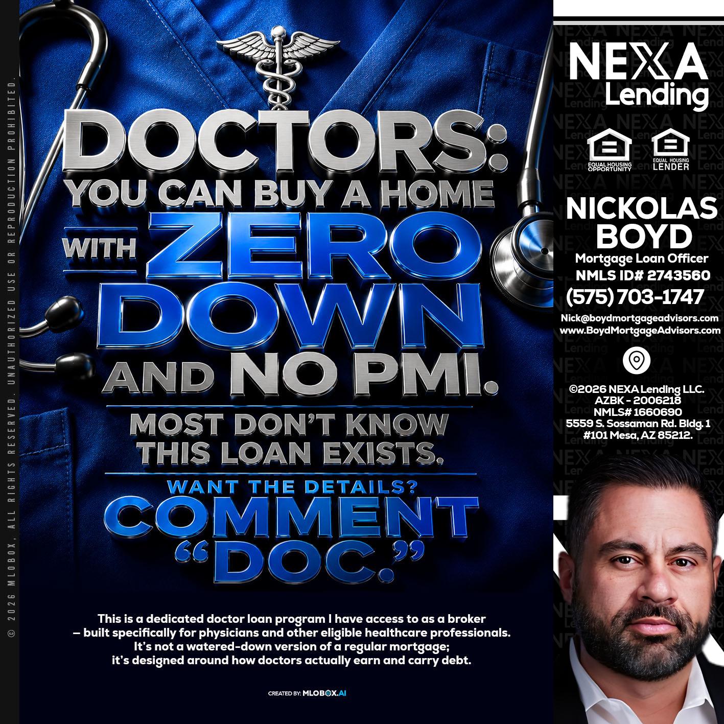 DOCTORS YOU CAN BUY - Nick Boyd -Mortgage Loan Officer