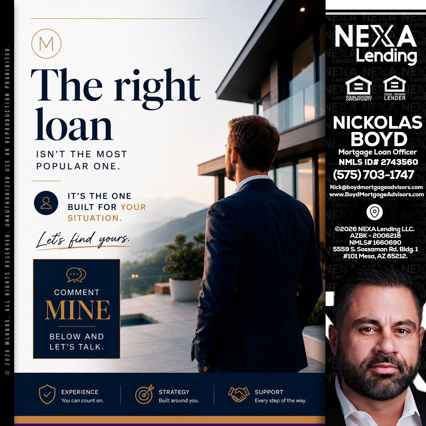 THE RIGHT LOAN - Nick Boyd -Mortgage Loan Officer