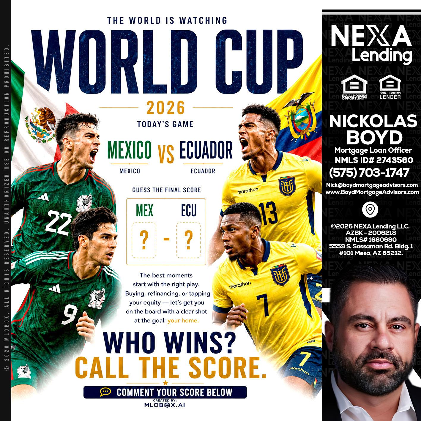 WORLD CUP 2026 - Nick Boyd -Mortgage Loan Officer