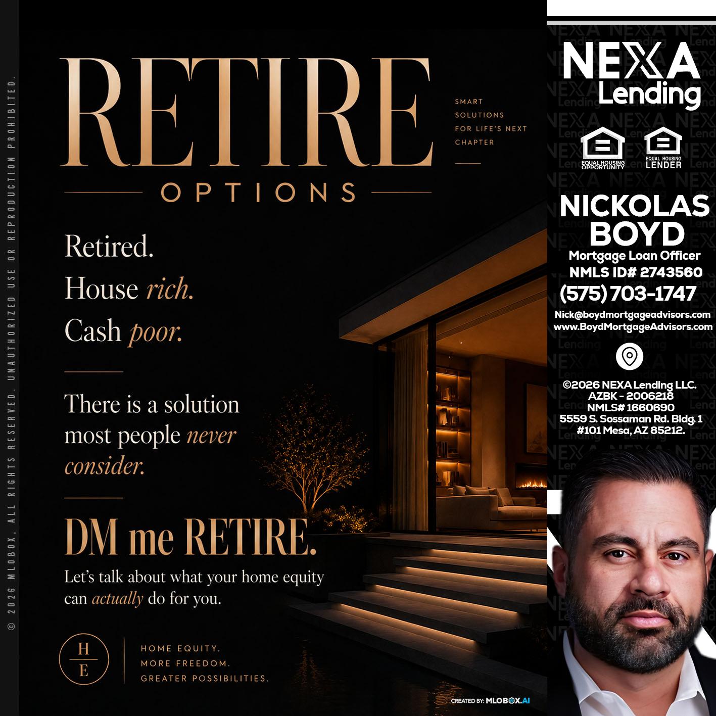 RETIRE LOANS - Nick Boyd -Mortgage Loan Officer