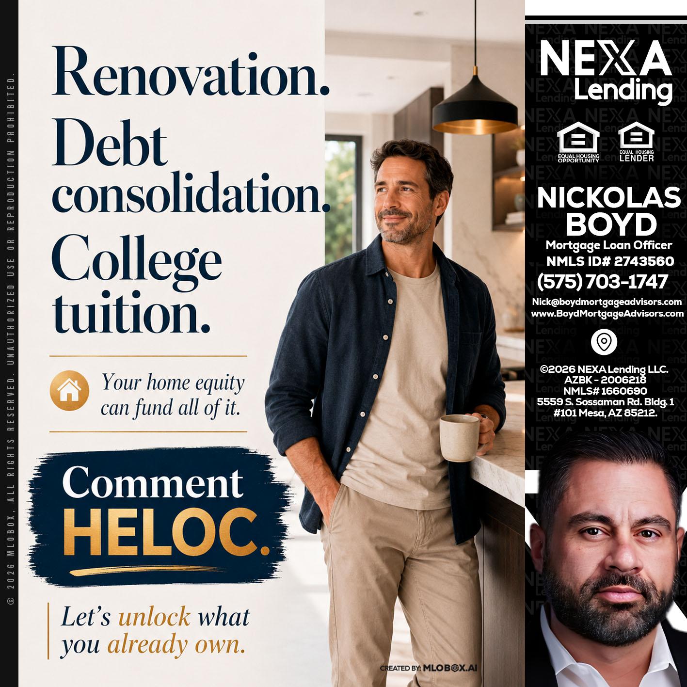 RENOVATION DEBT - Nick Boyd -Mortgage Loan Officer