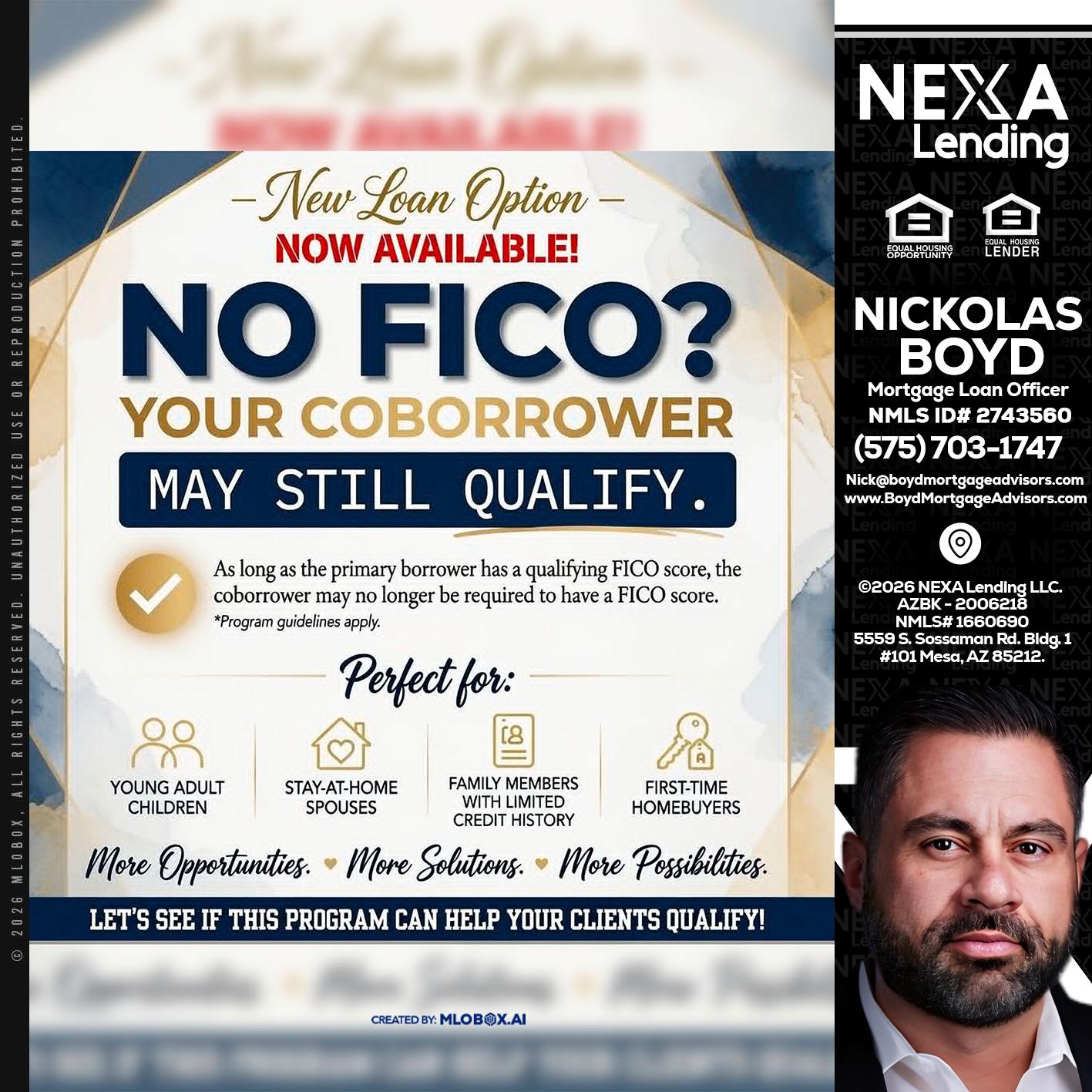 NO FICO? - Nick Boyd -Mortgage Loan Officer