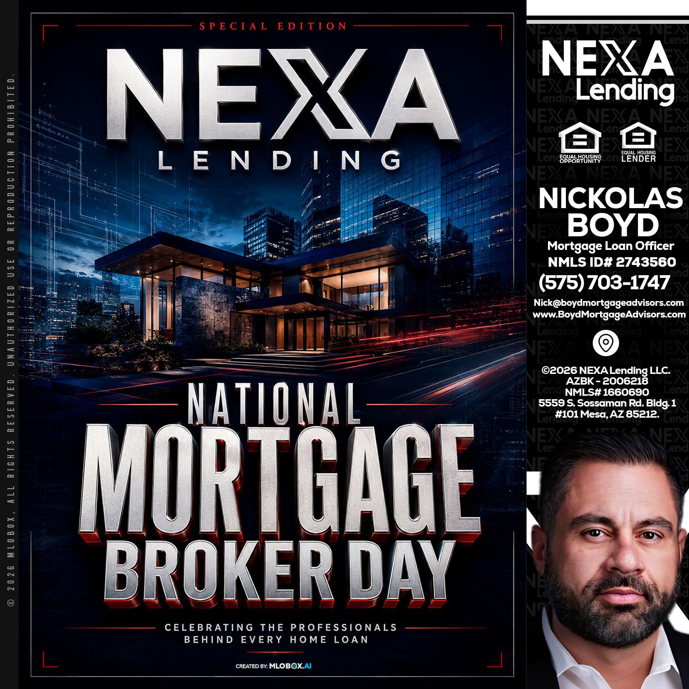 NATIONAL MORTGAGE BROKER DAY - Nick Boyd -Mortgage Loan Officer