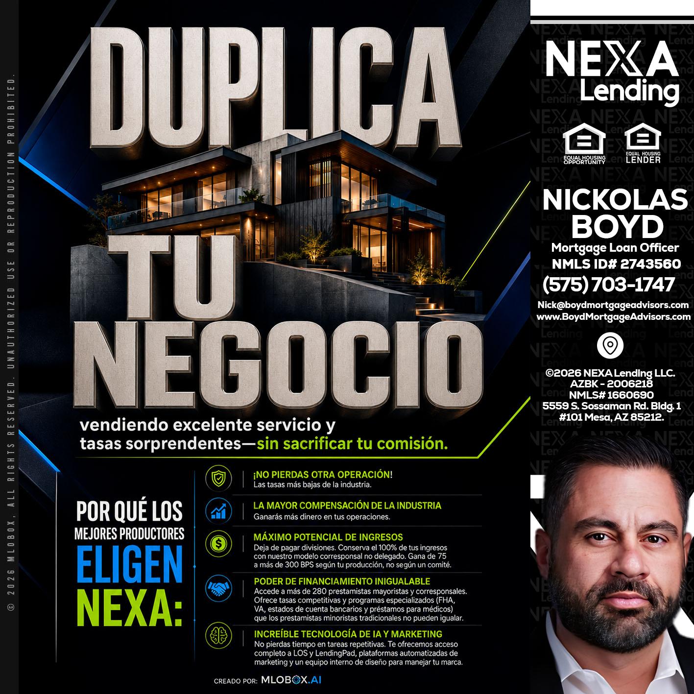 DUPLICA TU NEGOCIO - Nick Boyd -Mortgage Loan Officer