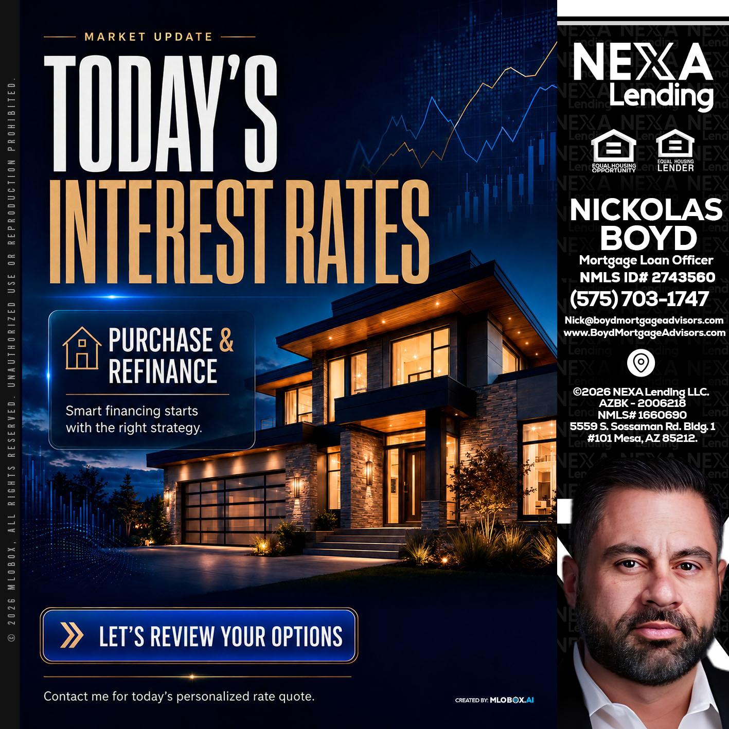 TODAYS RATES - Nick Boyd -Mortgage Loan Officer