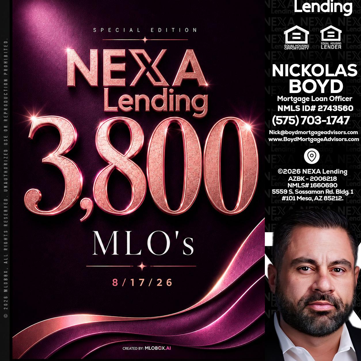 3800 MLOs - Nick Boyd -Mortgage Loan Officer