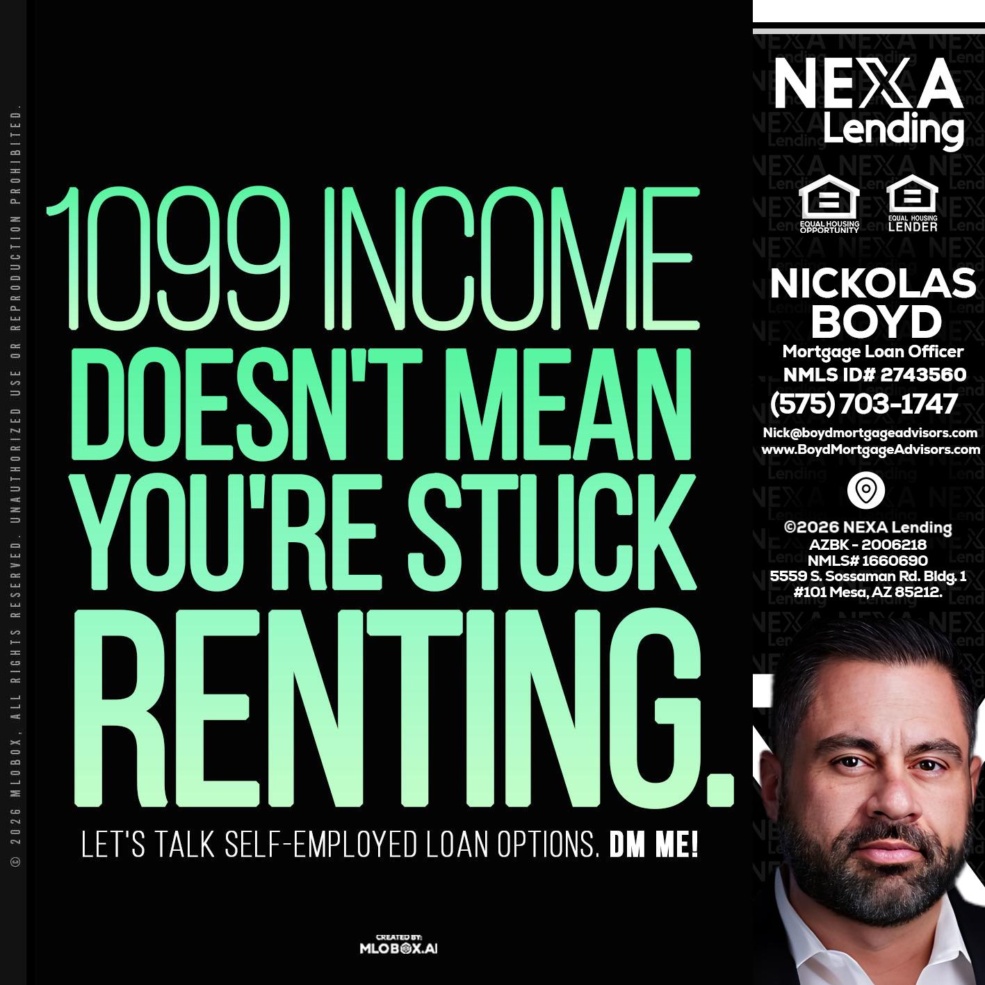 1099 income - Nick Boyd -Mortgage Loan Officer