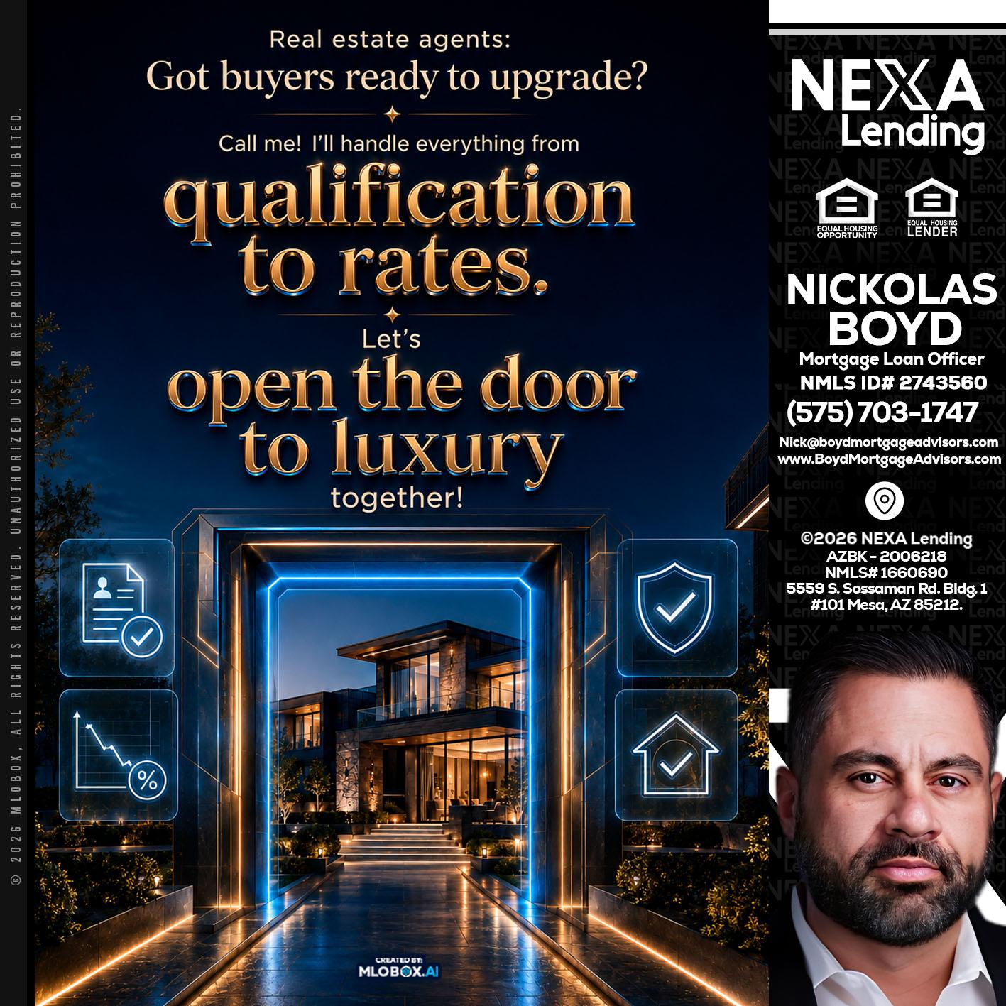 QUALIFICATION TO RATES - Nick Boyd -Mortgage Loan Officer