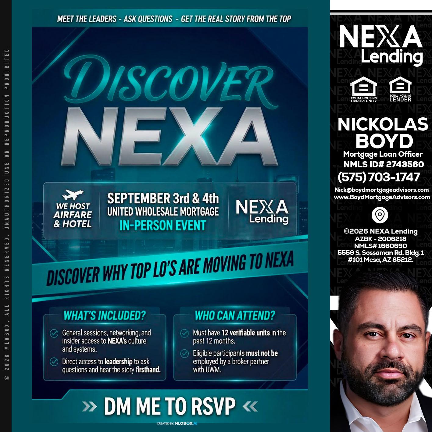 DISCOVER NEXA - Nick Boyd -Mortgage Loan Officer