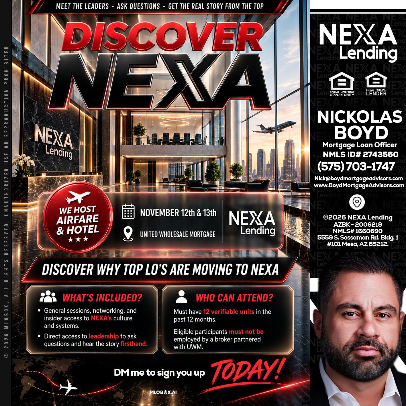 DISCOVER NEXA - Nick Boyd -Mortgage Loan Officer