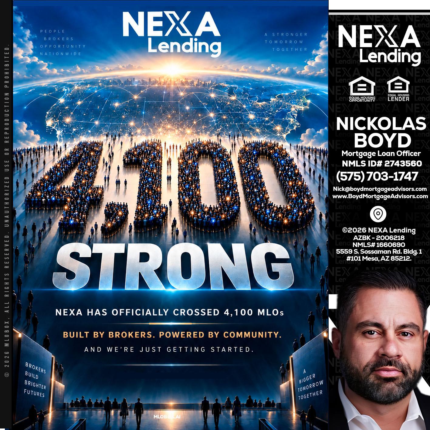 4,100 MLOs - Nick Boyd -Mortgage Loan Officer
