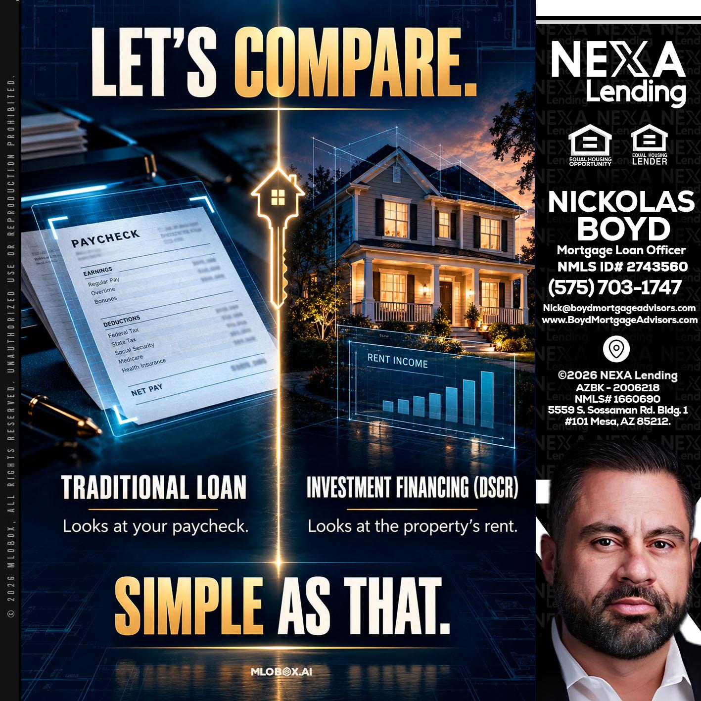 lets compare - Nick Boyd -Mortgage Loan Officer