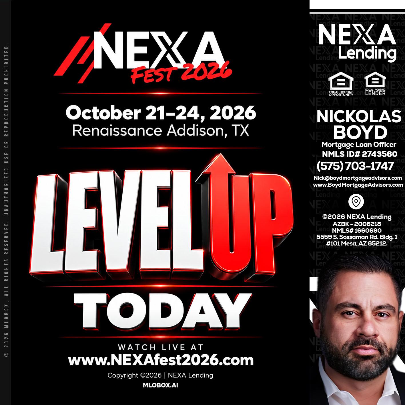 LEVEL UP TODAY - Nick Boyd -Mortgage Loan Officer