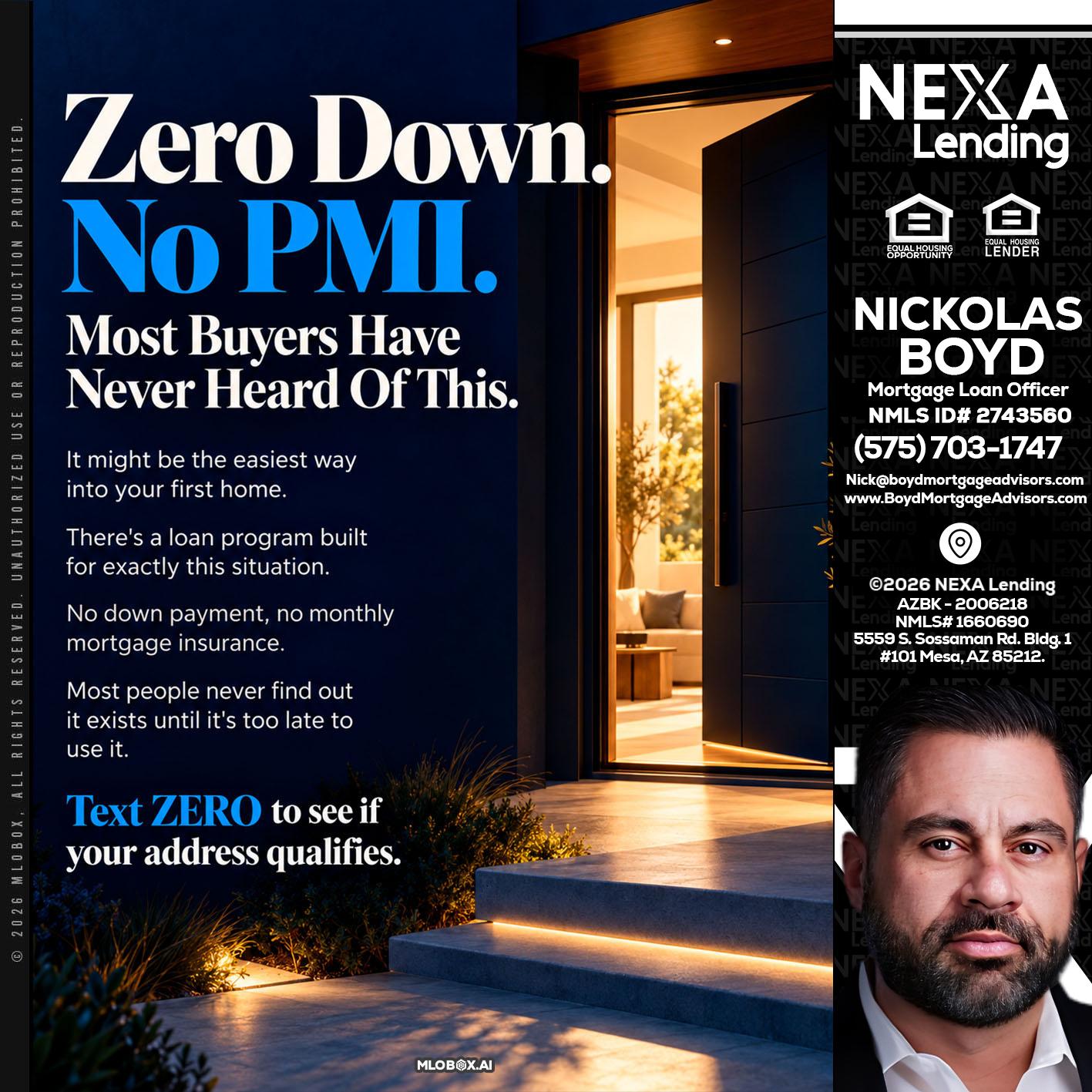 zero down - Nick Boyd -Mortgage Loan Officer