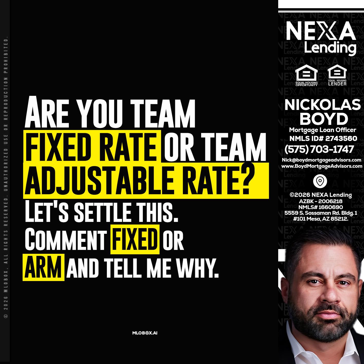 ARE YOU TEAM - Nick Boyd -Mortgage Loan Officer